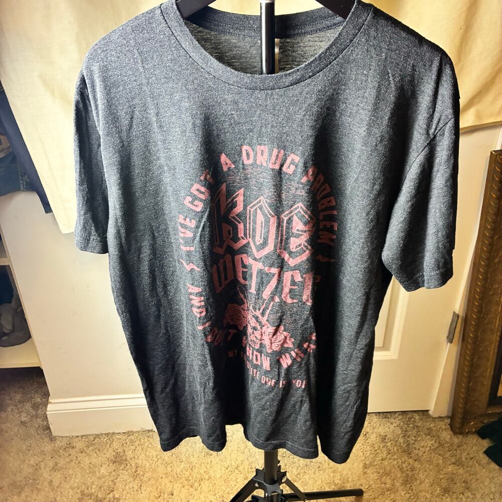 Next Level Koz Wetzel Band T Shirt Large Gray Graphic Country Rock Tee
